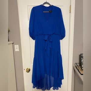 Royal Blue high low midi dress